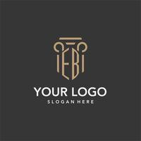 eb logotyp monogram med pelare stil design vektor