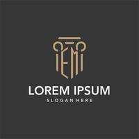 em logotyp monogram med pelare stil design vektor