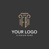 fb logotyp monogram med pelare stil design vektor