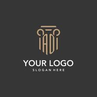 ao logotyp monogram med pelare stil design vektor