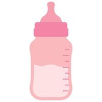 rosa bebis mjölk flaska. vektor illustration