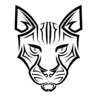 Schwarzweiss-Linienkunst des Katzenkopfes. Gute Verwendung für Symbol, Maskottchen, Symbol, Avatar, Tattoo, T-Shirt-Design, Logo oder jedes gewünschte Design. vektor