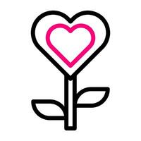 blomma kärlek ikon duofärg svart rosa Färg mor dag symbol illustration. vektor