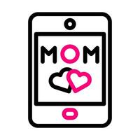 telefon mamma ikon duofärg svart rosa Färg mor dag symbol illustration. vektor