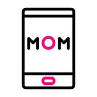 telefon mamma ikon duofärg svart rosa Färg mor dag symbol illustration. vektor