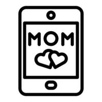 telefon mamma ikon översikt svart Färg mor dag symbol illustration. vektor