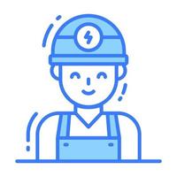 kreativ vektor design av elektriker, professionell arbetstagare avatar