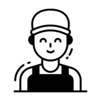 en väl design ikon av rörmokare i trendig stil, bellboy avatar vektor