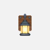 traditionell lampa i pixel konst stil vektor