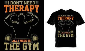 Gym typografi t-shirt design vektor