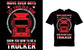 LKW Typografie T-Shirt Design vektor