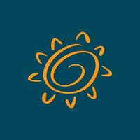 Sonne Symbol Hand gezeichnet Stil Logo und Symbol vektor