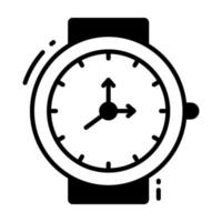 Handgelenk Uhr Symbol im modern Stil, tragbar Uhr vektor