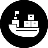 Frachtboot-Vektor-Icon-Design vektor