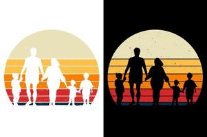 Väter Tag Jahrgang Sonnenuntergang Vorlage Grafik t Hemd Design Prämie Vektor