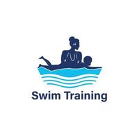 fri swiming Träning varumärke logotyp. vektor