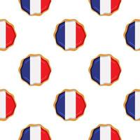 Muster Plätzchen mit Flagge Land Frankreich im lecker Keks vektor