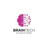 Illustration von Gehirn Technologie Logo Design vektor