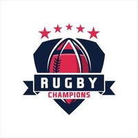 Rugby Logo, amerikanisch Logo Sport, Rugby Logo Vorlage Vektor, isoliert auf Weiß Hintergrund vektor