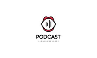 kreativer Podcast-Logo-Designvektor vektor