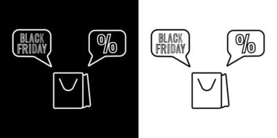 Einkaufen Taschen mit schwarz Freitag Rabatt Benachrichtigungen vektor