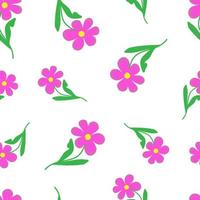 Vektor Illustration nahtlos Muster stilisiert Rosa kosmeya Gekritzel Blumen auf Weiß Hintergrund