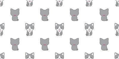 Katze nahtlos Muster Vektor Kattun Kätzchen Gekritzel Illustration isoliert Hintergrund Hintergrund