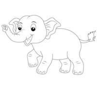 Elefant Färbung Seite zum Kinder Hand gezeichnet Elefant Gliederung Illustration vektor