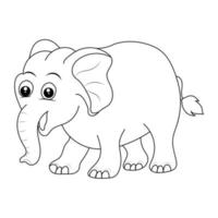 elefant färg sida för barn hand dragen elefant översikt illustration vektor
