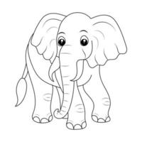 Elefant Färbung Seite zum Kinder Hand gezeichnet Elefant Gliederung Illustration vektor