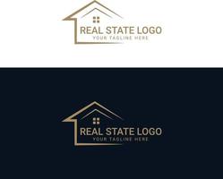 schwarz und Gold Farbe korporativ Logo Design zum echt Nachlass mit geometrisch Formen vektor