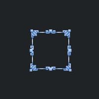 Blau Rahmen im Pixel Kunst Stil vektor