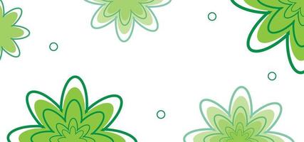 grünes Blumen nahtloses Muster oder Hintergrund vektor