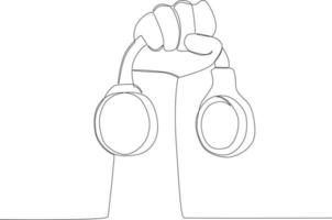 Händchen halten Kopfhörer zu hören Musik- vektor
