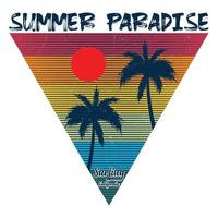 Sommer- Paradies Surfen Kalifornien T-Shirt Design vektor