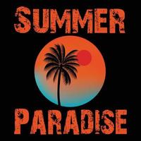 sommar paradis t-shirt design vektor