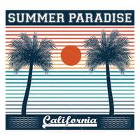 sommar paradis kalifornien t-shirt design vektor