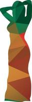 Silhouette von ein Frau farbig mit polygonal Muster vektor