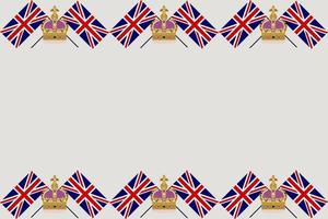 Zepter Krönung Vereinigtes Königreich Union Jack Flagge Hintergrund Vektor Illustration Feier