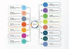 infographic med 15 steg, bearbeta eller alternativ. vektor