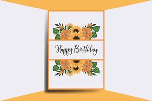 Gruß Karte Geburtstag Karte Digital Aquarell Hand gezeichnet Sonnenblume Design Vorlage vektor