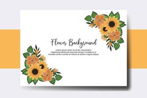 Hochzeit Banner Blume Hintergrund, Digital Aquarell Hand gezeichnet Sonnenblume Design Vorlage vektor