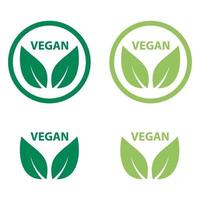 vegane Ikone Bioökologie Bio, Logos Etikett Tag grünes Blatt vektor
