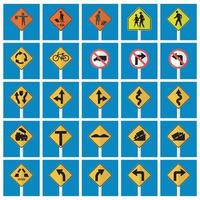 sätt trafikskyltar, förbud, varning röd cirkel symbol tecken uppsättning vektor
