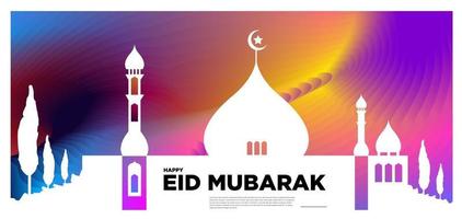 vektor färgglada islamiska och mubarak gratulationskort banner