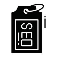 SEO Etikett Vektor Design im modern Stil, einfach zu verwenden Symbol