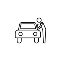 Auto Diebstahl Linie Vektor Symbol Illustration