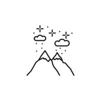 Berge Wolke Schnee Vektor Symbol Illustration