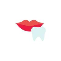Zahnheilkunde, Zahnarzt, Arzt, Krankenhaus, Lippen Zähne Farbe Vektor Symbol Illustration
