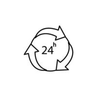 24 timmar vektor ikon illustration